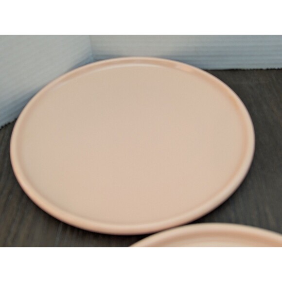 SET OF 4 VTG 80s Melamine Retro SRO 10" Dinner Plates Peach Salmon Made in USA - Picture 7 of 12